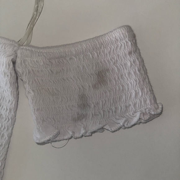 BUNDLE OF 3 Green Black and White Off the Shoulder Crop Top Size Small - Picture 7 of 11